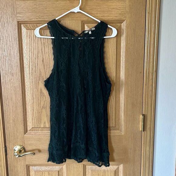 Gimmicks Dark Green Lace Sleeveless Top Large - Picture 1 of 6